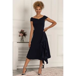 Jolie Moi Desiree Navy Frill Fit & Flare Dress - Dress Jolie Moi Desiree Navy Frill Fit & Flare Dress - Dress