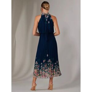 Jolie Moi Navy Pleated Halterneck Maxi Dress - Max Dress Jolie Moi Navy Pleated Halterneck Maxi Dress - Max Dress