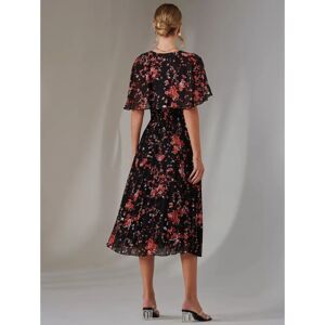 Jolie Moi Floral Pleated Chiffon Dress - Dress Jolie Moi Floral Pleated Chiffon Dress - Dress