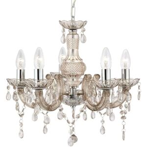 Searchlight Marie Therese 5 Light Chandelier Mink - Crystal, E14 Searchlight Marie Therese 5 Light Chandelier Mink - Crystal, E14