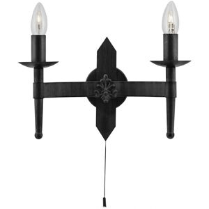 Searchlight Black Wrought Iron Wall Light 2 Candle - Wall Light Searchlight Black Wrought Iron Wall Light 2 Candle - Wall Light