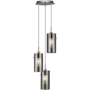 Searchlight Lighting Searchlight Duo 2 - 3-Light Chrome Pendant with Smoked Glass Searchlight Lighting Searchlight Duo 2 - 3-Light Chrome Pendant with Smoked Glass