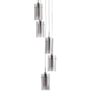 Searchlight Polished Chrome 5-Light Spiral Pendant - Pendant Light Searchlight Polished Chrome 5-Light Spiral Pendant - Pendant Light