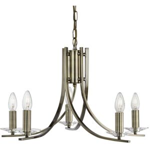 Searchlight Ascona - 5 Light Antique Brass Ceiling Fitting - Lighting Searchlight Ascona - 5 Light Antique Brass Ceiling Fitting - Lighting