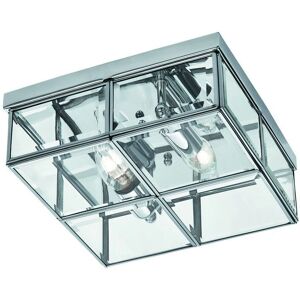 Searchlight Chrome 2-Light Flush Ceiling Fitting - Modern Searchlight Chrome 2-Light Flush Ceiling Fitting - Modern