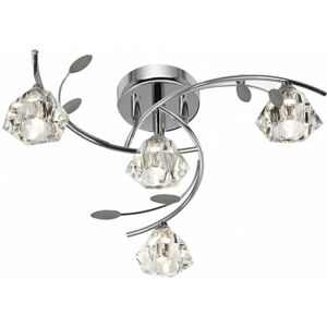 Searchlight Sierra 4 Light Semi Flush Ceiling Fitting - Chrome & Glass Searchlight Sierra 4 Light Semi Flush Ceiling Fitting - Chrome & Glass
