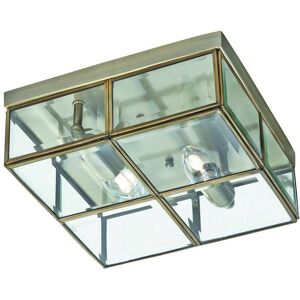Searchlight 6769-26AB 2 Light Flush Ceiling Fitting - Bevelled Glass, Antique Brass Searchlight 6769-26AB 2 Light Flush Ceiling Fitting - Bevelled Glass, Antique Brass