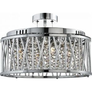 Searchlight Elise 5 Light Ceiling Pendant - Chrome & Crystals Searchlight Elise 5 Light Ceiling Pendant - Chrome & Crystals