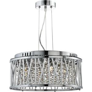 Searchlight Elise 4 Light Ceiling Pendant - Chrome & Crystals Searchlight Elise 4 Light Ceiling Pendant - Chrome & Crystals
