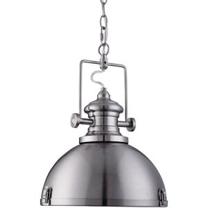 Searchlight Satin Silver Industrial Ceiling Pendant - E27 60W Searchlight Satin Silver Industrial Ceiling Pendant - E27 60W