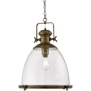 Searchlight Antique Brass Industrial Dome Ceiling Pendant - Ceiling Light Searchlight Antique Brass Industrial Dome Ceiling Pendant - Ceiling Light