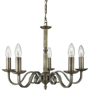 Searchlight Richmond - 5 Light Multi Arm Ceiling Pendant Antique Brass Searchlight Richmond - 5 Light Multi Arm Ceiling Pendant Antique Brass