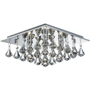 Searchlight Hanna 4 Light Square Ceiling Semi Flush Light Chrome - Semi Flush Light Searchlight Hanna 4 Light Square Ceiling Semi Flush Light Chrome - Semi Flush Light