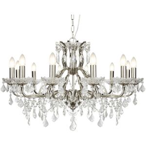 Searchlight 12 Light Chandelier Satin Silver Finish - Ceiling Lamp Searchlight 12 Light Chandelier Satin Silver Finish - Ceiling Lamp