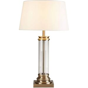 Searchlight Antique Brass Pedestal Table Lamp - E27 - 62cm H Searchlight Antique Brass Pedestal Table Lamp - E27 - 62cm H