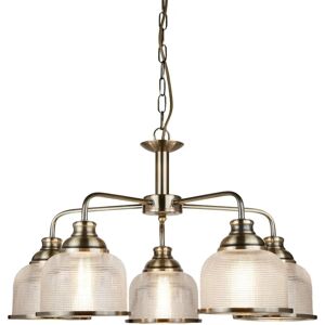 Searchlight Bistro II 5-Light Antique Brass Ceiling Pendant Searchlight Bistro II 5-Light Antique Brass Ceiling Pendant