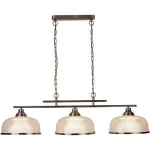 Searchlight Bistro 3-Light Ceiling Pendant - Antique Brass & Glass Shades Searchlight Bistro 3-Light Ceiling Pendant - Antique Brass & Glass Shades