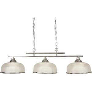 Searchlight Bistro II 3-Light Satin Silver Ceiling Pendant - Ceiling Light Searchlight Bistro II 3-Light Satin Silver Ceiling Pendant - Ceiling Light
