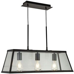 Searchlight Voyager 3 Lampadario a Sospensione - Industriale Nero Vetro Searchlight Voyager 3 Lampadario a Sospensione - Industriale Nero Vetro