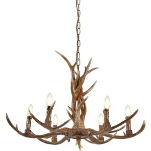 Searchlight Stag 6-Light Rustic Brown Ceiling Pendant Searchlight Stag 6-Light Rustic Brown Ceiling Pendant