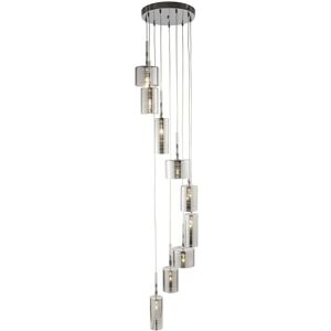 Searchlight Lighting Searchlight Linen - 9 Light Ceiling Drop Pendant Chrome - G4 Bulb Searchlight Lighting Searchlight Linen - 9 Light Ceiling Drop Pendant Chrome - G4 Bulb