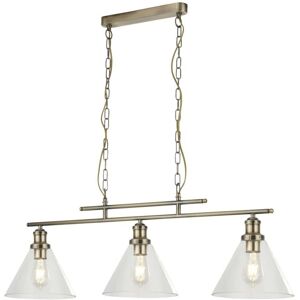 Searchlight Pyramid 3-Light Pendant Antique Brass - Ceiling Light Searchlight Pyramid 3-Light Pendant Antique Brass - Ceiling Light