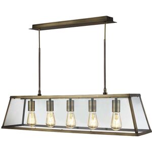 Searchlight Antique Brass 5-Light Ceiling Pendant - Lighting Fixture Searchlight Antique Brass 5-Light Ceiling Pendant - Lighting Fixture