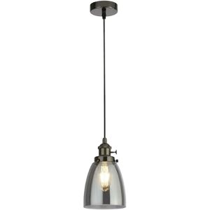Searchlight Black Chrome Smoked Glass Pendant Light - Pendant Light Searchlight Black Chrome Smoked Glass Pendant Light - Pendant Light
