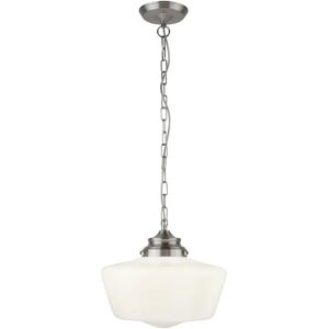 Searchlight School House - 1 Light Pendant Satin Silver - Pendant Light Searchlight School House - 1 Light Pendant Satin Silver - Pendant Light