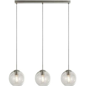 Searchlight 3-Light Pendant Satin Silver - Glass Shade - E27 Searchlight 3-Light Pendant Satin Silver - Glass Shade - E27