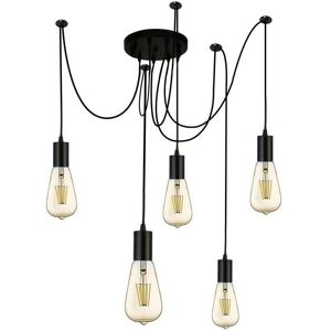 Searchlight Squiggle 5 Light Pendant - Modern Black Steel Ceiling Light Searchlight Squiggle 5 Light Pendant - Modern Black Steel Ceiling Light