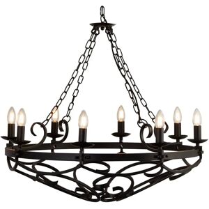 Lampadario Cartwheel 8 Luci Nero di Searchlight Lampadario Cartwheel 8 Luci Nero di Searchlight