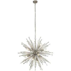 Searchlight Starburst 8-Light Satin Silver Ceiling Pendant - Ceiling Light Searchlight Starburst 8-Light Satin Silver Ceiling Pendant - Ceiling Light