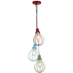 Searchlight Kids 3-Light Drop Balloon Cage Pendelleuchte - Blau, Rot, Grün - Pendellampe Searchlight Kids 3-Light Drop Balloon Cage Pendelleuchte - Blau, Rot, Grün - Pendellampe