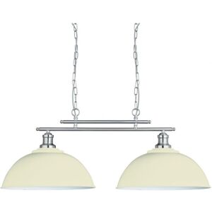 Searchlight Lighting Searchlight Fusion 2 Light Ceiling Bar - Satin Silver, Cream Shades - Ceiling Light Searchlight Lighting Searchlight Fusion 2 Light Ceiling Bar - Satin Silver, Cream Shades - Ceiling Light