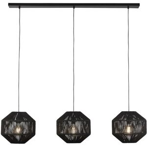 Searchlight Wicker 3 Light Black Pendant - Ceiling Pendant Light Searchlight Wicker 3 Light Black Pendant - Ceiling Pendant Light