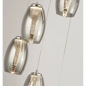 Searchlight Lighting Cyclone 5 Light Pendant - Chrome, Smoked Glass Searchlight Lighting Cyclone 5 Light Pendant - Chrome, Smoked Glass
