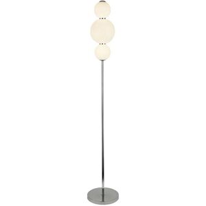 Searchlight Snowball 3 Light Floor Lamp - Chrome, White, 18cm Shade, 151cm Height Searchlight Snowball 3 Light Floor Lamp - Chrome, White, 18cm Shade, 151cm Height