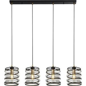 Searchlight Spring 4 Light Bar Ceiling Pendant - Black & Gold Finish Searchlight Spring 4 Light Bar Ceiling Pendant - Black & Gold Finish