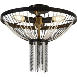 Searchlight Baguette 3-Light Ceiling Light - Black Satin Brass Searchlight Baguette 3-Light Ceiling Light - Black Satin Brass