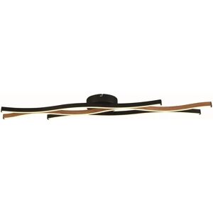 Searchlight Bloom Swirl LED Ceiling Light - Black with Wood Effect Searchlight Bloom Swirl LED Ceiling Light - Black with Wood Effect