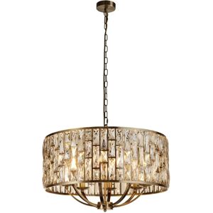 Searchlight Bijou 8 Light Glass Chandelier - Antique Brass, Champagne Searchlight Bijou 8 Light Glass Chandelier - Antique Brass, Champagne