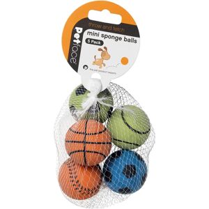 Petface Set van 5 Mini Sponsballen - Dieren speelgoed Petface Set van 5 Mini Sponsballen - Dieren speelgoed