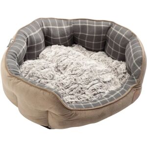Petface Petface Bamboo Oval Dog Bed - Grey Check - Medium Petface Petface Bamboo Oval Dog Bed - Grey Check - Medium