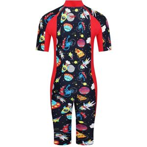 Speedo Childrens Unisex Short Sleeve Zip Up All In One Sun Protection Junior Swimsuit - Multicolour - Size 5-6y Speedo Childrens Unisex Short Sleeve Zip Up All In One Sun Protection Junior Swimsuit - Multicolour - Size 5-6y