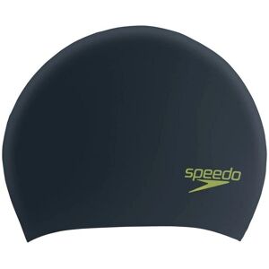 Speedo Junior Long Hair Silicone Cap - Black/ Acid Green - Girls Speedo Junior Long Hair Silicone Cap - Black/ Acid Green - Girls