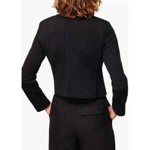 Whistles Women's Collarless Jersey Jacket - Size 16 - Black Whistles Women's Collarless Jersey Jacket - Size 16 - Black