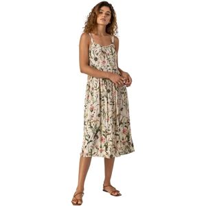 Roman Elfenbein Blumen Sommerkleid - Größe 16 - Damen Midi Roman Elfenbein Blumen Sommerkleid - Größe 16 - Damen Midi