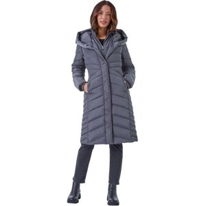 Manteau matelassé gris foncé à capuche - Taille 12 Manteau matelassé gris foncé à capuche - Taille 12