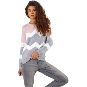 Roman Pink Zig Zag Contrast Jumper - Size 14 - Jumper Roman Pink Zig Zag Contrast Jumper - Size 14 - Jumper